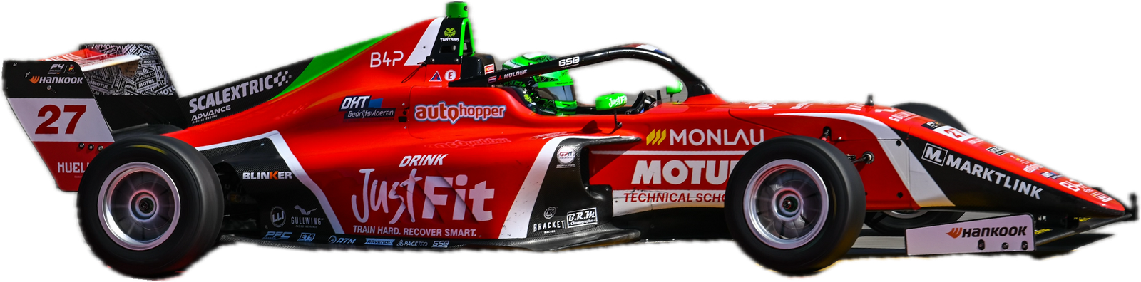 De Tatuus F4-T421 van Juste Mulder met startnummer 27